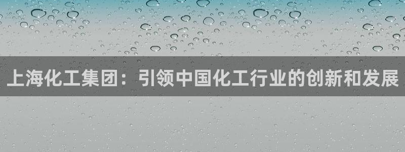 球盟会论坛：上海化工集团：引领中国化工行业的创新和发展
